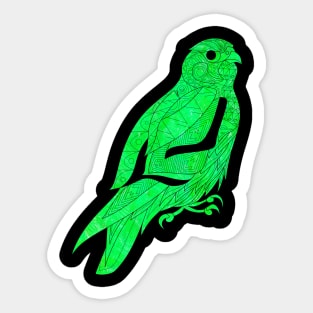 peregrine falcon in greenlight pattern ecopop Sticker